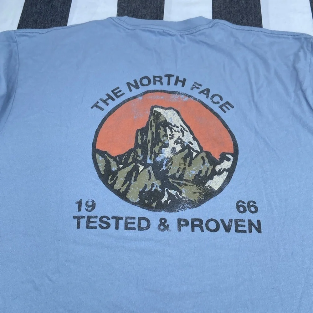 North Face Tested & proven 1966 Mens Medium Blue T Shirt